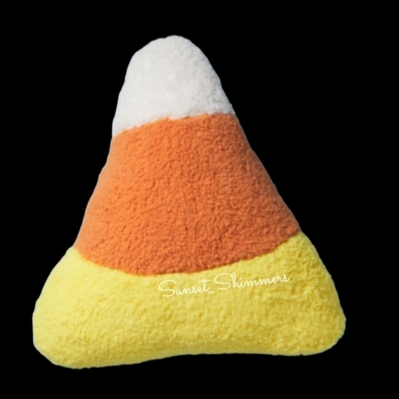 Large Halloween Candy Corn Decorative Sherpa Throw Pillow  New - Picture 2 of 3